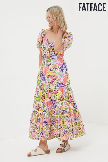 FatFace Natural Rio Art Floral Midi Dress (B63077) | £75