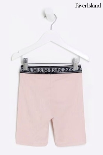 River Island Pink fin Waistband Rib Cycle Shorts (B63092) | £8