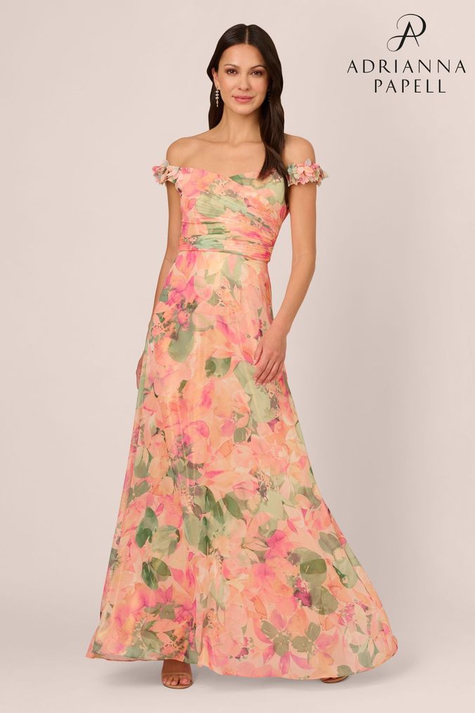 Adrianna papell floral best sale dress
