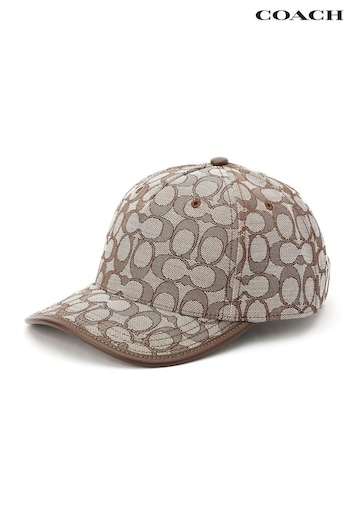 COACH Multi Signature Jacquard Brown Baseball Hat (B63191) | £125