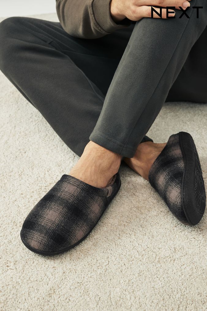 Next mens slippers grey hot sale