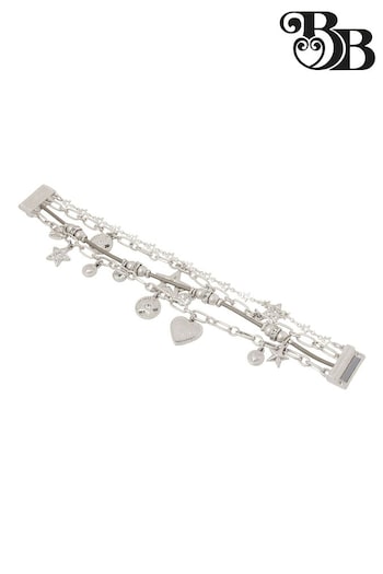 Bibi Bijoux Silver Tone Stellar Harmony Layered Cuff Bracelet (B63334) | £35