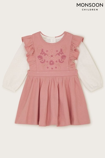 Monsoon Pink Newborn Top and Dress Wide-leg Set (B63394) | £28