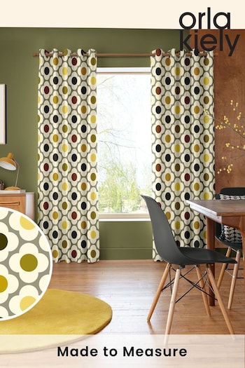 Orla Kiely Yellow Multi Spot Flower Made to Measure Curtains (B63427) | £91