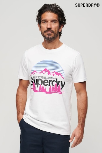 Superdry White Great Outdoors Graphic T-Shirt (B63507) | £30