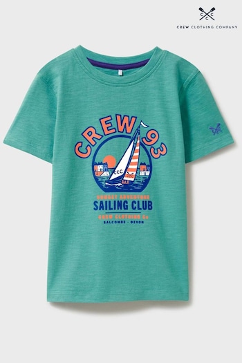 Crew Clothing Company Green Multi Print Cotton Classic T-Shirt (B63564) | £18 - £22