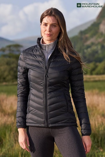 Mountain Warehouse Black Womens Featherweight Water Resistant Down Jacket (B63600) | £96