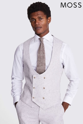 MOSS Tailored Fit Grey Houndstooth Waistcoat (B63607) | £90