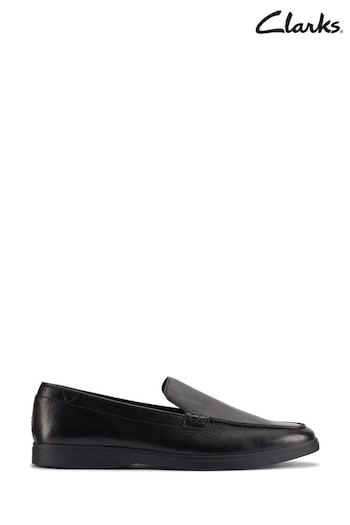 Clarks Black Leather Torford Easy Shoes (B63618) | £85