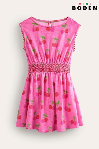 Boden Pink Shirred Waist Jersey Dress (B63644) | £23 - £27