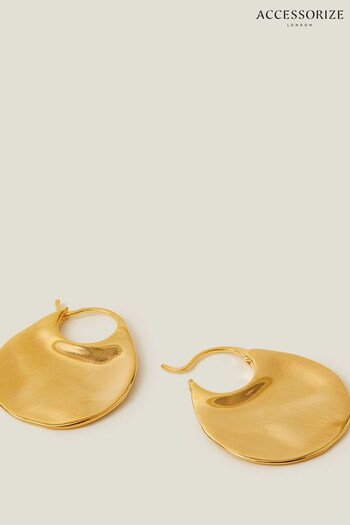 Accessorize 14ct Gold Tone Molten Hoops (B63662) | £16
