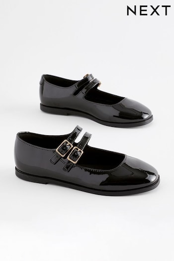 Black Patent Double Strap Mary Jane Shoes (B63689) | £22 - £29