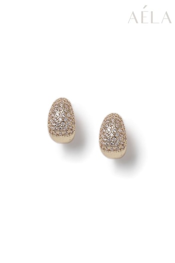 Aela Gold Tone Diamond Simulant Pave Mini Teardrop Earrings (B63699) | £18.50