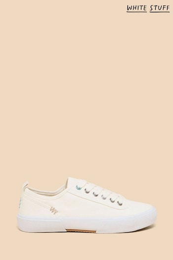 White Stuff White Canvas Pippa Lace-Up Trainers (B63728) | £35