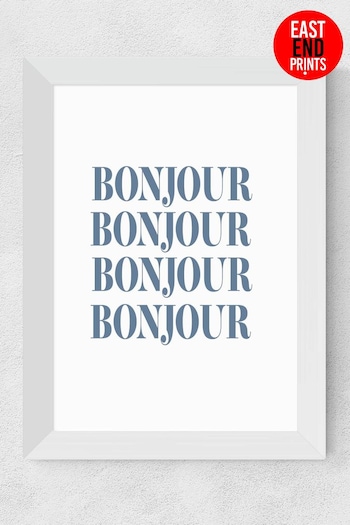 East End Prints White Bonjour Framed Art Print (B63759) | £45 - £120