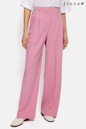 Jigsaw Pink Nik Fluid Twill Trousers (B63784) | £170
