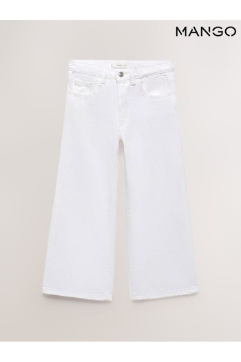 Mango Cotton Culotte White Jeans (B63837) | £23