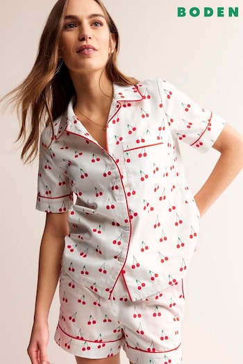 Boden White Short Sleeve Pyjama Top (B63839) | £38