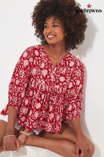 Joe Browns Red Oversized Floaty Floral Blouse (B63840) | £50