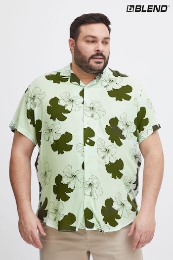 Blend Green Floral Resort Short Sleeve Shirt (B63985) | £30