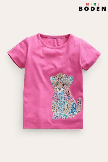 Boden Pink Short Sleeve Appliqué T-Shirt (B64081) | £19 - £21