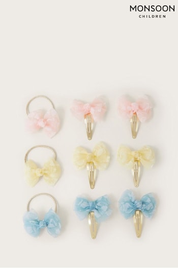 Monsoon Gold Lacey Bow 9 Piece Hair Set (B64152) | £10