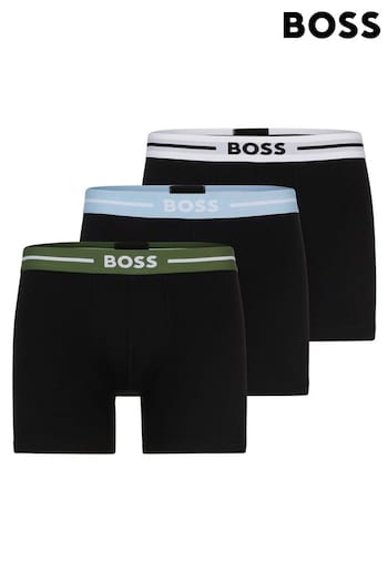BOSS Black Stretch-Cotton Boxer Briefs 3 Pack With Logos (B64256) | £45