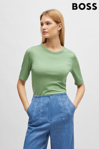 BOSS Sage Green Slim Fit Stretch Modal Blend T-Shirt (B64292) | £79