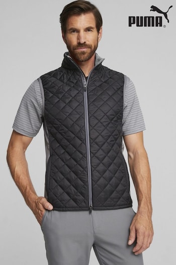 Puma FLAKES Black Golf Frost Quilted Mens Vest (B64413) | £110