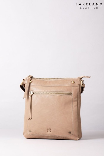 Lakeland Leather Large Cream Harstone Cross-Body Bag (B64469) | £60