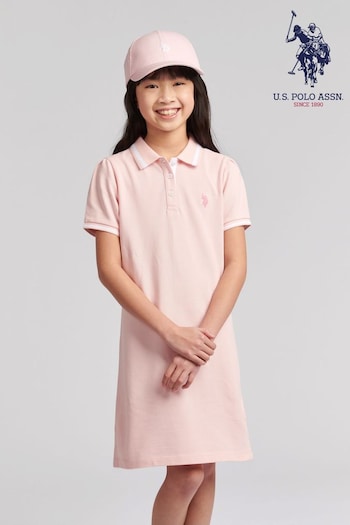 U.S. Polo med Assn. Girls Ehite Polo med Dress (B64589) | £40 - £48