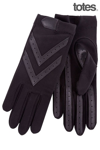 Totes Black Original Stretch Gloves With Brushed Lining And Smartouch (B64634) | £20