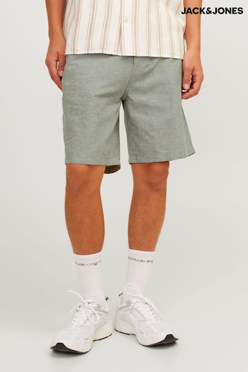 JACK & JONES Green Linen Blend Shorts largo (B64732) | £42