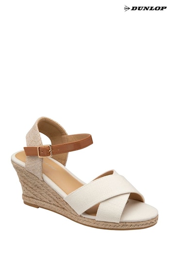 Dunlop White Wedges Open Toe think Sandals (B64772) | £35
