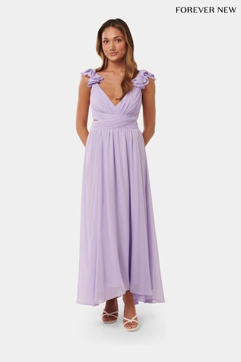 Forever New Purple Selena Petite Ruffle Maxi Dress (B64838) | £110