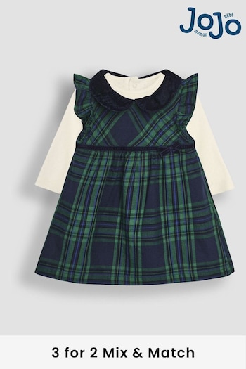 JoJo Maman Bébé Green Tartan Baby Dress & Body Set (B64873) | £36