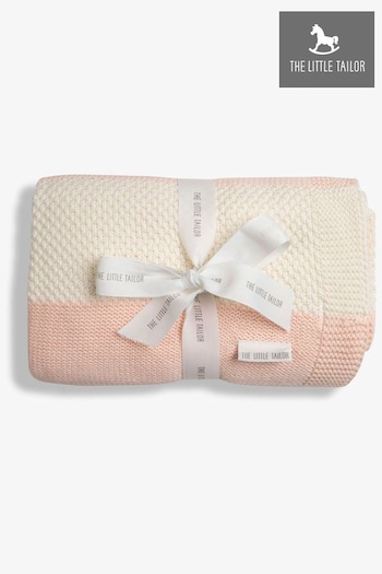 The Little Tailor Baby Pink Textured Stripe Shawl Blanket (B64905) | £35