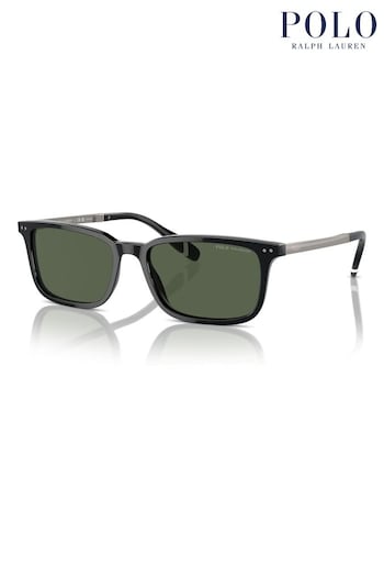 Camisa Polo Polo Ralph Lauren Reta Frisos Branca Ph4212 Rectangle Polarised Black Sunglasses (B64911) | £207
