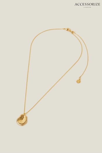 Accessorize Gold Plated 14CT Molten Pendant Necklace (B64933) | £18
