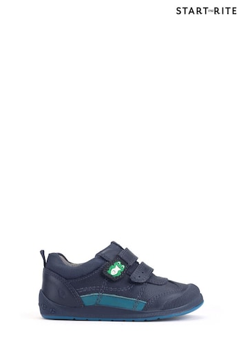 Start Rite Blue Hopper Leather Double Riptape Pre-School Sneakers Shoes (B64945) | £44