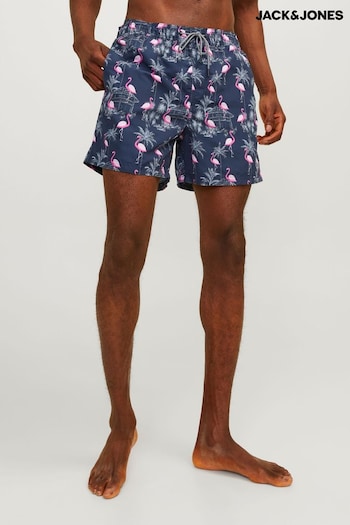 JACK & JONES Blue Printed Swim Taille Shorts (B64949) | £18
