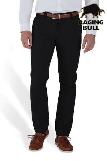 Raging Bull Tapered Chino Black Trousers Crystal (B64954) | £69