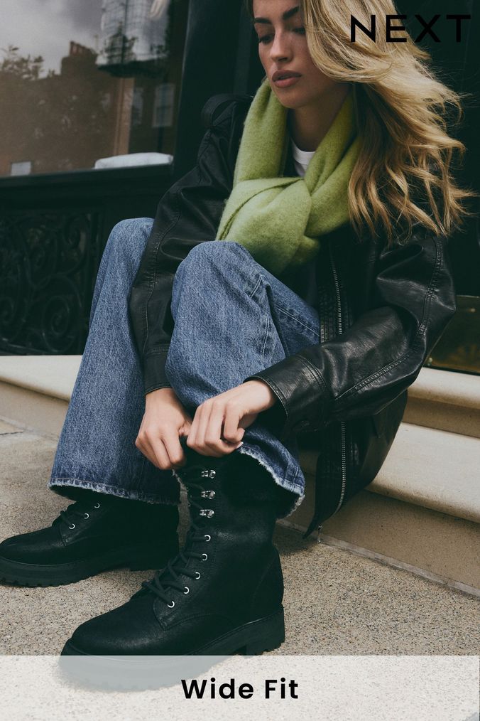 Buy Women s Boots Chunky Flat Ankle Footwear Online Next UK
