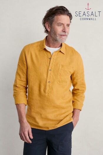 Seasalt Cornwall Yellow Mens Artists Shirt (B65197) | £70