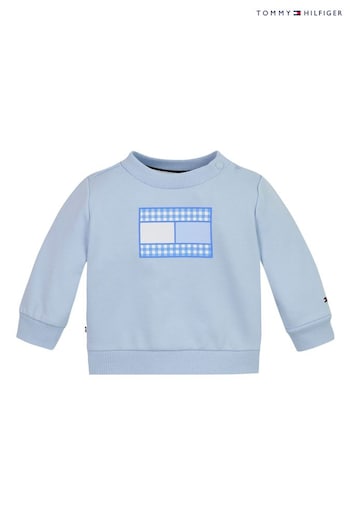 Tommy Hilfiger Baby Blue Gingham Flag Sweatshirt (B65200) | £45