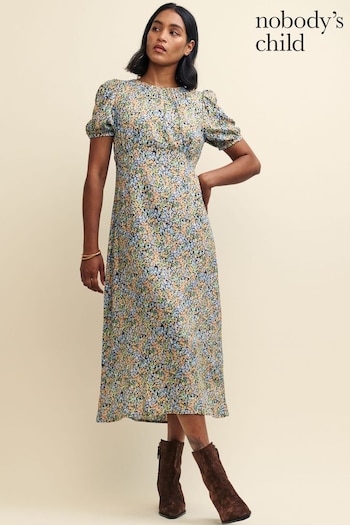 Nobodys Child Natural Clover Jonie Ditsy Midi Dress (B65202) | £59