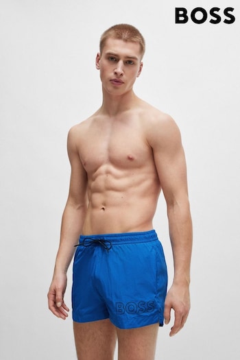 BOSS Blue Quick-Dry Outlined Logo Swim Shorts (B65210) | £49