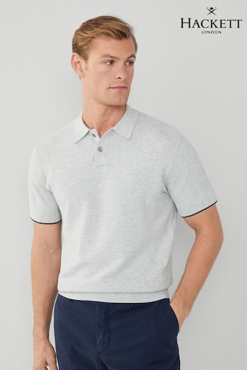 Hackett London Men Grey Mirror Polo Shirt (B65221) | £130