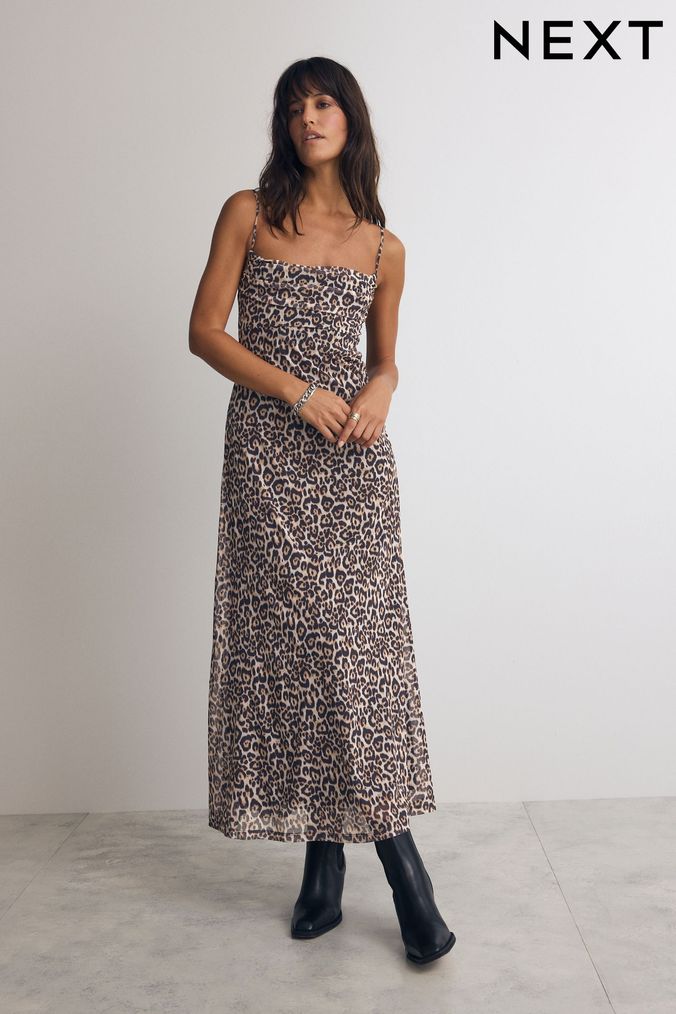 Buy Women s Strappy Animal Print Dresses Online Next UK