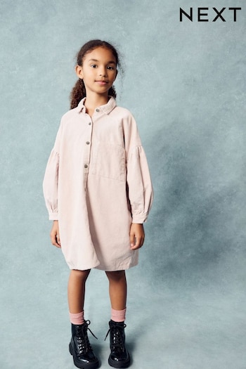 Soft Pink Cord Shirt 100% Cotton Dress (3-16yrs) (B65289) | £22 - £28